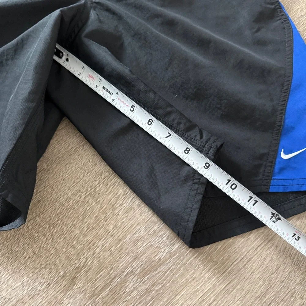 VTG Nike Swim Trunks Black Blue Colorblock Mesh Lined Board Shorts Mens Small